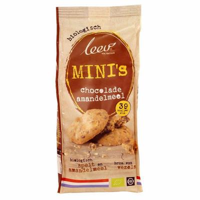 Leev Bio Oerrr Mini Chocolade Amandel Volkoren 150G leev kopen in de aanbieding Leev Bio Oerrr Mini Chocolade Amandel Volkoren 150G leev kopen in de aanbieding