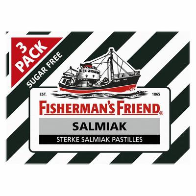 Fishermansfriend Salmiak suikervrij 3 pakjes 3x25g