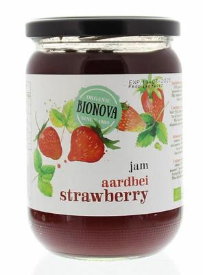 Bionova Aardbeienjam Familie Pot 600G bionova kopen in de aanbieding Bionova Aardbeienjam Familie Pot 600G bionova kopen in de aanbieding
