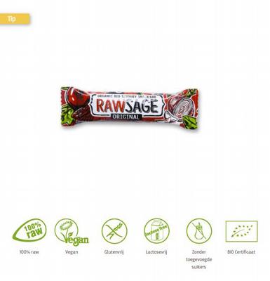 Lifefood Rawsage original hartige snackreep bio 25g